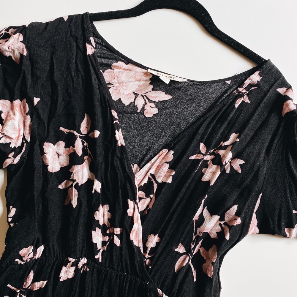🌸 🖤BLACK FLORAL ROMPER DRESS🖤🌸